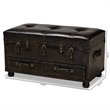 Baxton Studio Callum Dark Brown Faux Leather Upholstered Storage Trunk Ottoman