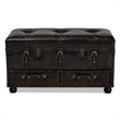 Baxton Studio Callum Dark Brown Faux Leather Upholstered Storage Trunk Ottoman