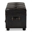Baxton Studio Callum Dark Brown Faux Leather Upholstered Storage Trunk Ottoman