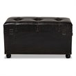 Baxton Studio Callum Dark Brown Faux Leather Upholstered Storage Trunk Ottoman