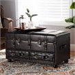 Baxton Studio Callum Dark Brown Faux Leather Upholstered Storage Trunk Ottoman