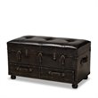 Baxton Studio Callum Dark Brown Faux Leather Upholstered Storage Trunk Ottoman