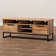 Baxton Studio Reid Industrial Wood Metal 2-Drawer TV Stand in Black and Oak