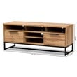 Baxton Studio Reid Industrial Wood Metal 2-Drawer TV Stand in Black and Oak
