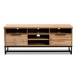 Baxton Studio Reid Industrial Wood Metal 2-Drawer TV Stand in Black and Oak