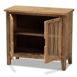 Baxton Studio Clement Oak Finished 2-Door Wood Spindle Storage Cabinet