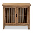 Baxton Studio Clement Oak Finished 2-Door Wood Spindle Storage Cabinet