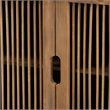 Baxton Studio Clement Oak Finished 2-Door Wood Spindle Storage Cabinet