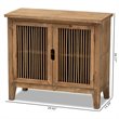 Baxton Studio Clement Oak Finished 2-Door Wood Spindle Storage Cabinet