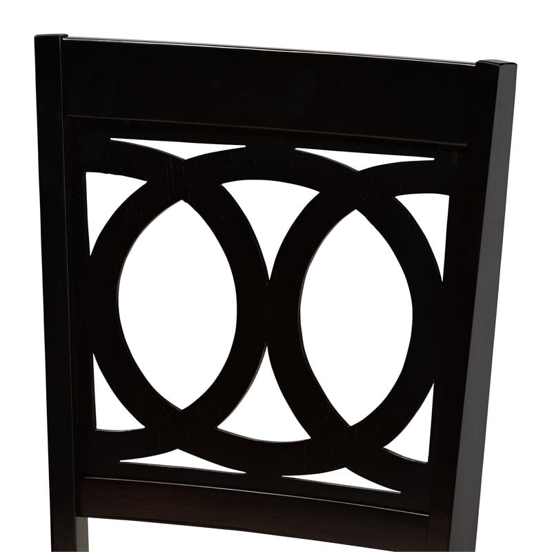 Baxton Studio Lenoir Sand Upholstered Espresso Wood 7-Piece Dining Set