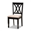 Baxton Studio Reneau Sand Upholstered Espresso Wood 7-Piece Dining Set