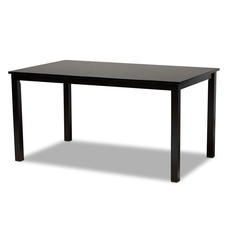 Baxton Studio Caron Grey Upholstered Espresso Wood 7-Piece Dining Set
