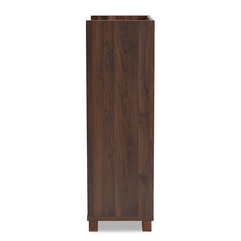 Baxton Studio Carrie Walnut Brown Finished Wood Wine Storage Cabinet