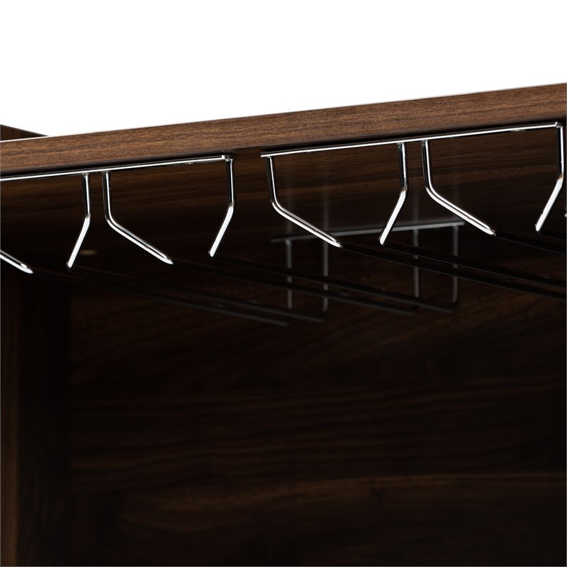 Baxton Studio Carrie Walnut Brown Finished Wood Wine Storage Cabinet