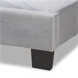 Baxton Studio Clare Full Size Gray Velvet Panel Bed with Tufted Headboard