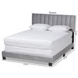 Baxton Studio Clare Full Size Gray Velvet Panel Bed with Tufted Headboard