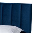 Baxton Studio Clare Full Size Navy Blue Velvet Panel Bed with Tufted Headboard