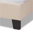 Baxton Studio Ramon Full Size Beige Linen Panel Bed with Nailhead Trim