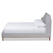 Baxton Studio Adelie King Size Light Gray Velvet Wingback Platform Bed
