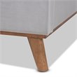 Baxton Studio Adelie King Size Light Gray Velvet Wingback Platform Bed
