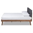 Baxton Studio Devan King Size Dark Gray Fabric Walnut Finished Platform Bed