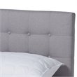 Baxton Studio Devan Queen Size Light Gray Fabric Walnut Finished Platform Bed