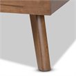 Baxton Studio Alke Queen Size Light Gray Fabric Walnut Finished Platform Bed