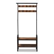 Baxton Studio Aislin Distressed Wood and Black Metal Finished Entryway Hall Tree