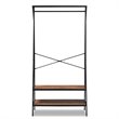Baxton Studio Laima Distressed Wood Black Metal Finished Entryway Coat Hanger