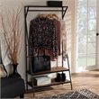 Baxton Studio Laima Distressed Wood Black Metal Finished Entryway Coat Hanger