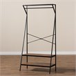 Baxton Studio Laima Distressed Wood Black Metal Finished Entryway Coat Hanger