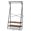 Baxton Studio Laima Distressed Wood Black Metal Finished Entryway Coat Hanger