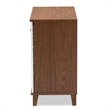 Baxton Studio Coolidge White and Walnut Finished 4-Shelf Wood Shoe Cabinet