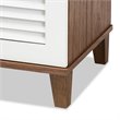 Baxton Studio Coolidge White and Walnut Finished 4-Shelf Wood Shoe Cabinet
