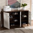 Baxton Studio Coolidge Walnut Finished 8-Shelf Wood Shoe Cabinet