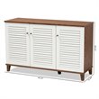 Baxton Studio Coolidge Walnut Finished 8-Shelf Wood Shoe Cabinet