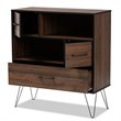Baxton Studio Charis Two-Tone Walnut and Black Finished Wood 1-Drawer Bookcase