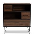 Baxton Studio Charis Two-Tone Walnut and Black Finished Wood 1-Drawer Bookcase