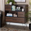 Baxton Studio Charis Two-Tone Walnut and Black Finished Wood 1-Drawer Bookcase