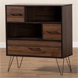 Baxton Studio Charis Two-Tone Walnut and Black Finished Wood 1-Drawer Bookcase