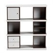 Baxton Studio Rune Two-Tone White and Walnut Finished 2-Drawer Bookcase
