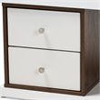 Baxton Studio Rune Two-Tone White and Walnut Finished 2-Drawer Bookcase