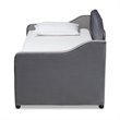 Baxton Studio Freda Twin Size Gray Velvet Button Tufted Daybed with Trundle