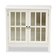 Baxton Studio Kendall White Finished Wood and Glass Kitchen Cabinet