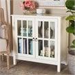 Baxton Studio Kendall White Finished Wood and Glass Kitchen Cabinet