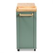 Baxton Studio Dorthy Two-tone Dark Green and Natural Wood Kitchen Cart