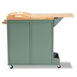 Baxton Studio Dorthy Two-tone Dark Green and Natural Wood Kitchen Cart