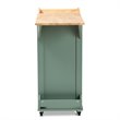Baxton Studio Dorthy Two-tone Dark Green and Natural Wood Kitchen Cart