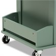 Baxton Studio Dorthy Two-tone Dark Green and Natural Wood Kitchen Cart