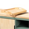 Baxton Studio Dorthy Two-tone Dark Green and Natural Wood Kitchen Cart